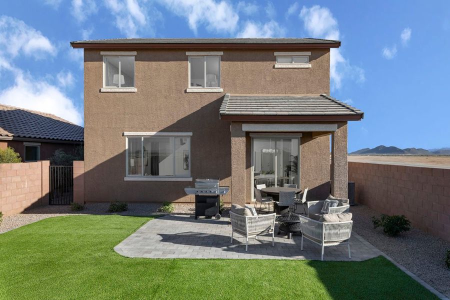 Representative exterior details of a home built from the 2212 Modeled by KB Home in Mandarina Reserve, Marana (Image 3).