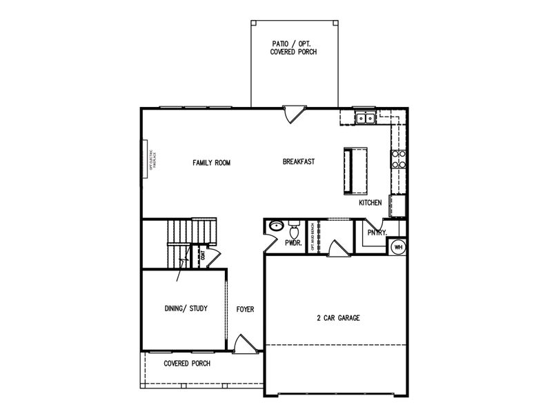 2D floor plan layout for the The Preston by My Home Communities in Red Bird Manor, Jefferson, GA (Image 3).