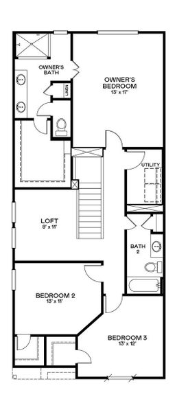 2D floor plan layout of this home in Bridgeland, Cypress, TX (Image 3).