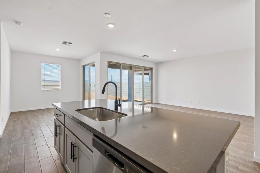 Dining, kitchen and great room