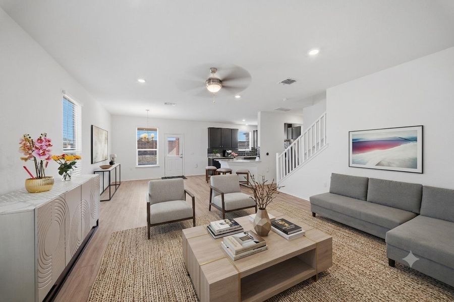 An open-concept living space provides ample room for entertaining and everyday living. An open-concept living space provides ample room for entertaining and everyday living.