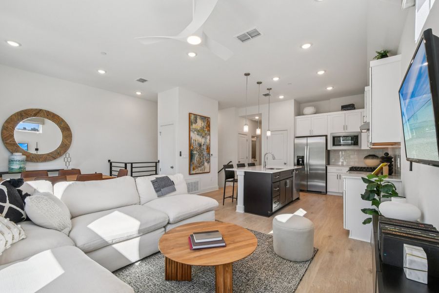 Furnished interior view inside a new home in Koenig Townhomes, Austin (Image 7).