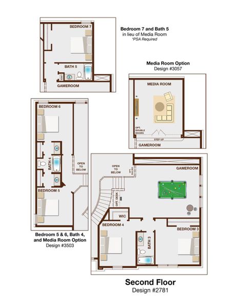 2D floor plan layout for the Fenestra - Executive Platinum by Grand Homes in Monterra, Fate, TX (Image 4).