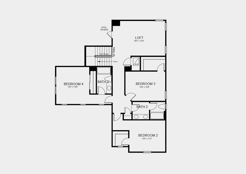 2D floor plan layout for the Bermuda by Taylor Morrison in Westview Community Group Page, Kissimmee, FL (Image 6).