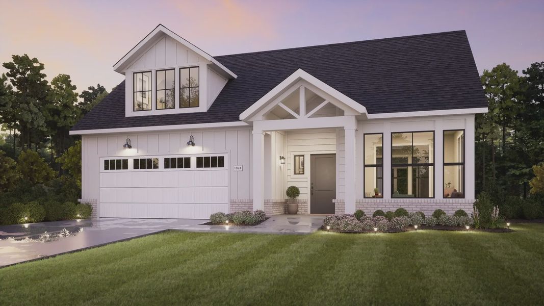 Representative exterior photo of a completed home built from the Palazzo by Epcon Communities in The Courtyards by The Manor, Alpharetta, GA (Image 23).