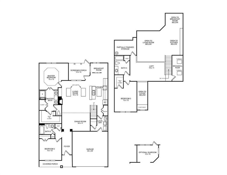 2D floor plan layout of this home in Orchards of South Forsyth, Cumming, GA (Image 4).