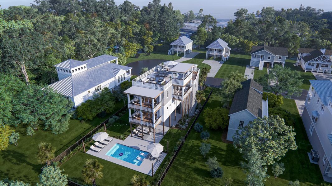 Front exterior of a new home in , Folly Beach, SC, highlighting curb appeal (Image 10).