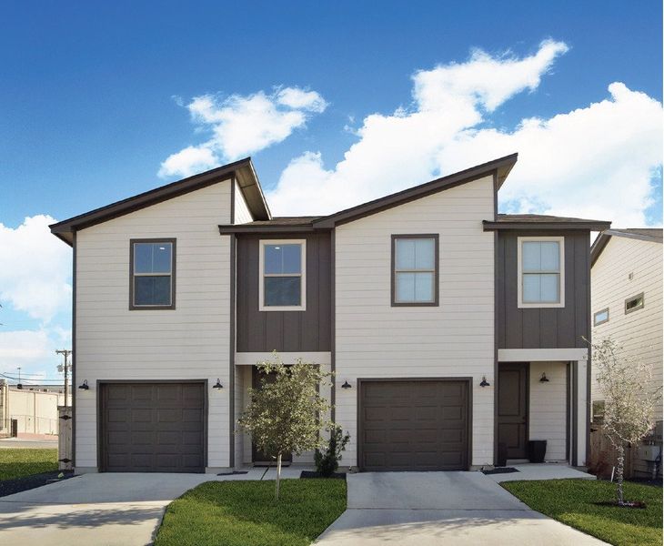 Front exterior of a new home in Van Cleave, San Antonio, TX, highlighting curb appeal (Image 1). Front exterior of a new home in Van Cleave, San Antonio, TX, highlighting curb appeal (Image 1).
