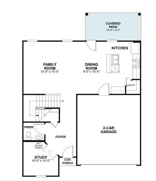 2D floor plan layout of this home in Cascades at Onion Creek, Austin, TX (Image 5). 2D floor plan layout of this home in Cascades at Onion Creek, Austin, TX (Image 5).