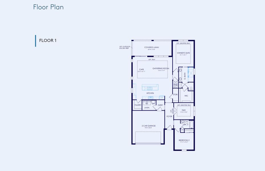 2D floor plan layout of this home in Explore North River Ranch, Parrish, FL (Image 3).