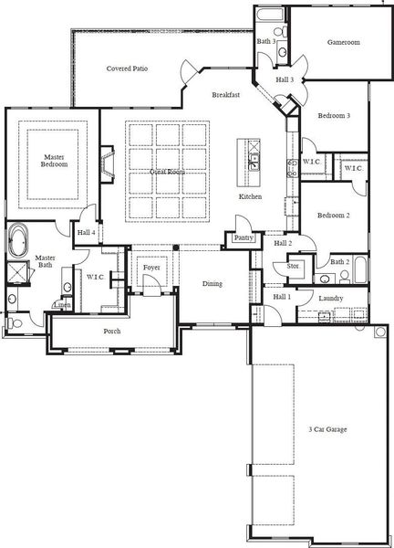 2D floor plan layout for the 2674 by Texas Homes in Legend Park, Castroville, TX (Image 3).