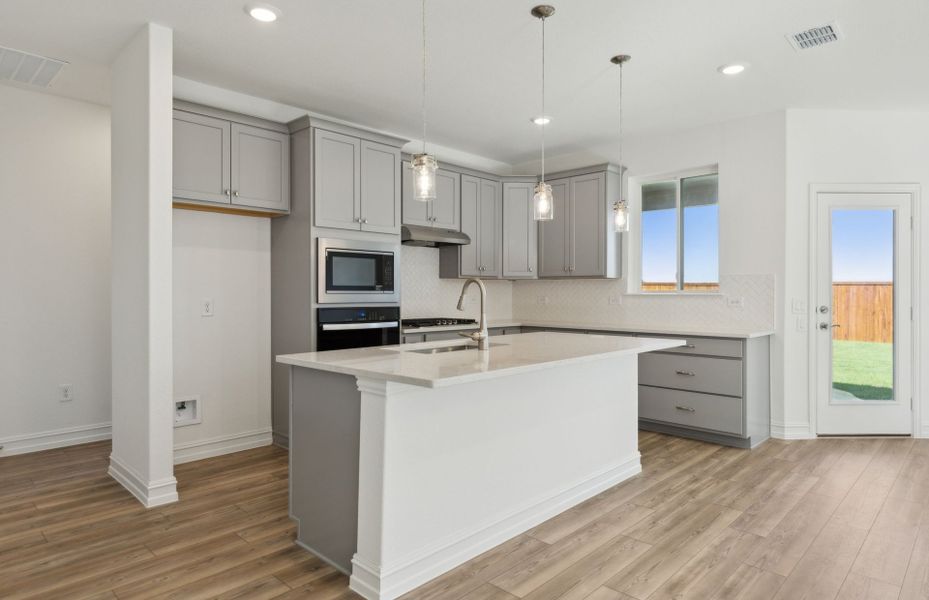 Spacious kitchen with oversized island