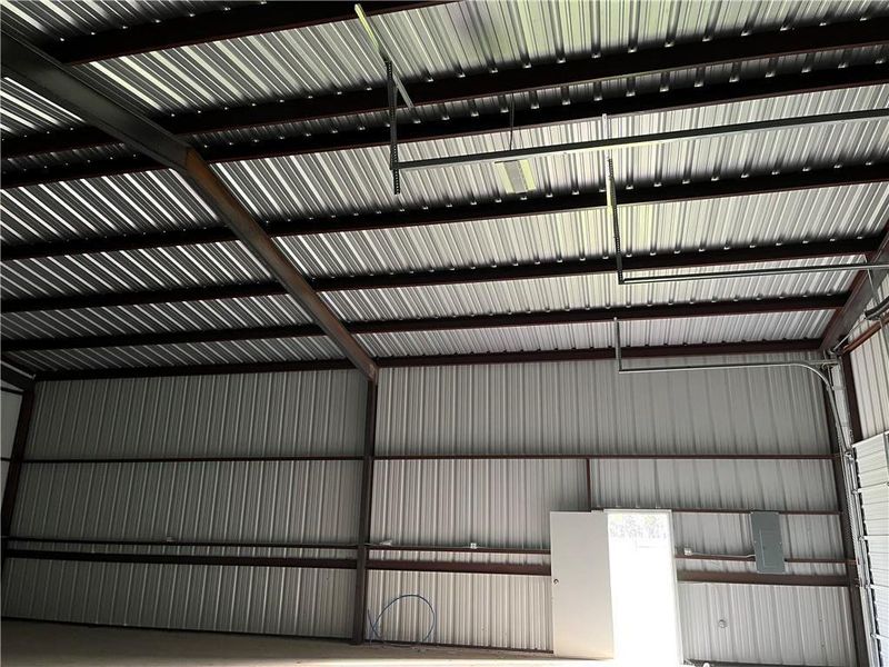 Garage with metal wall Garage with metal wall