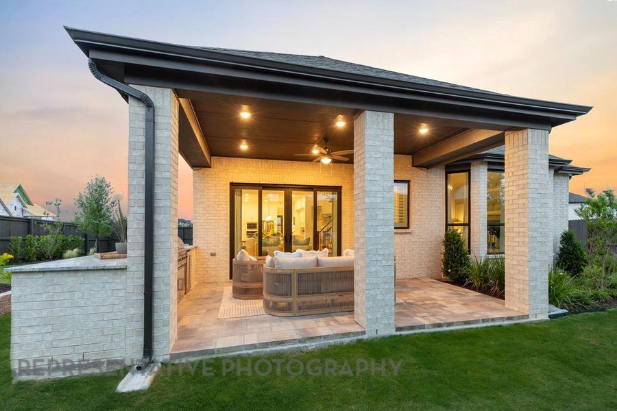 Exterior details and patio area of a home in Wolf Ranch: 46ft. lots, Georgetown (Image 2).