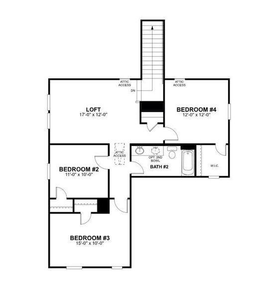 2D floor plan layout of this home in Cascades at Onion Creek, Austin, TX (Image 3). 2D floor plan layout of this home in Cascades at Onion Creek, Austin, TX (Image 3).