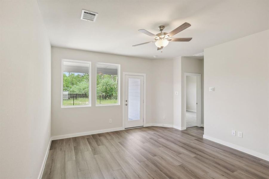 Living room with vinyl plank