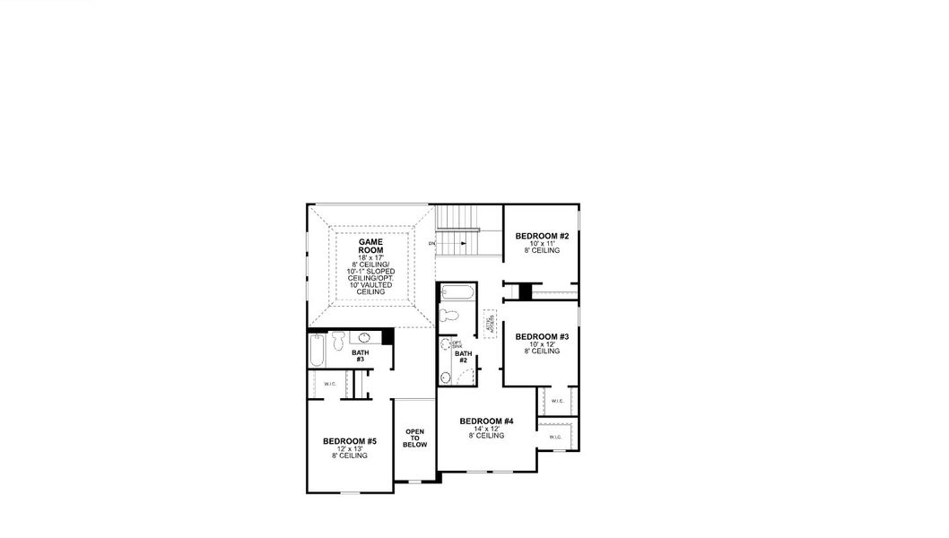 2D floor plan layout for the Frontier by M/I Homes in Chaparral Park, Oak Point, TX (Image 4). 2D floor plan layout for the Frontier by M/I Homes in Chaparral Park, Oak Point, TX (Image 4).
