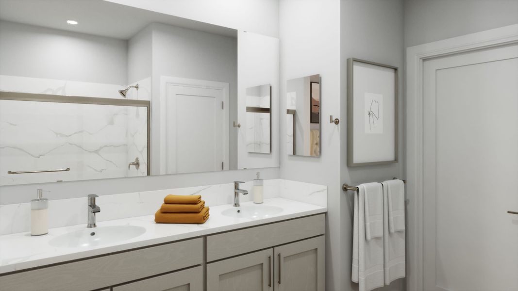 Primary Bathroom | Cielo | Mira Vista at Victory in Buckeye, AZ by Landsea Homes