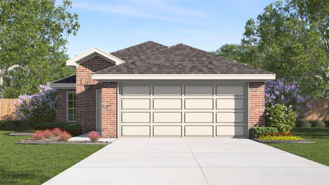 Front exterior of a new home in Elevon, Lavon, TX, highlighting curb appeal (Image 1).