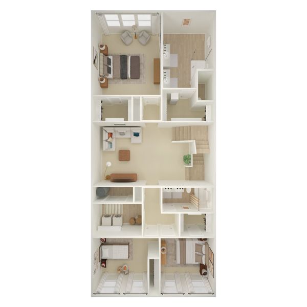 2D floor plan layout for the Laconia III by K. Hovnanian® Homes in Prestige on 64th, Phoenix, AZ (Image 12).