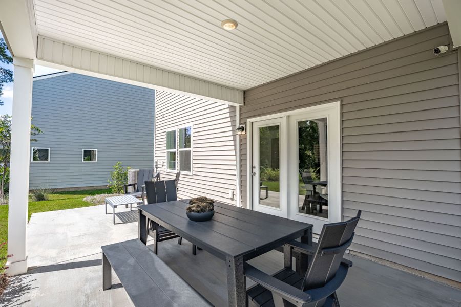 Exterior details and patio area of a home in Grand Arbor, Blythewood (Image 3).