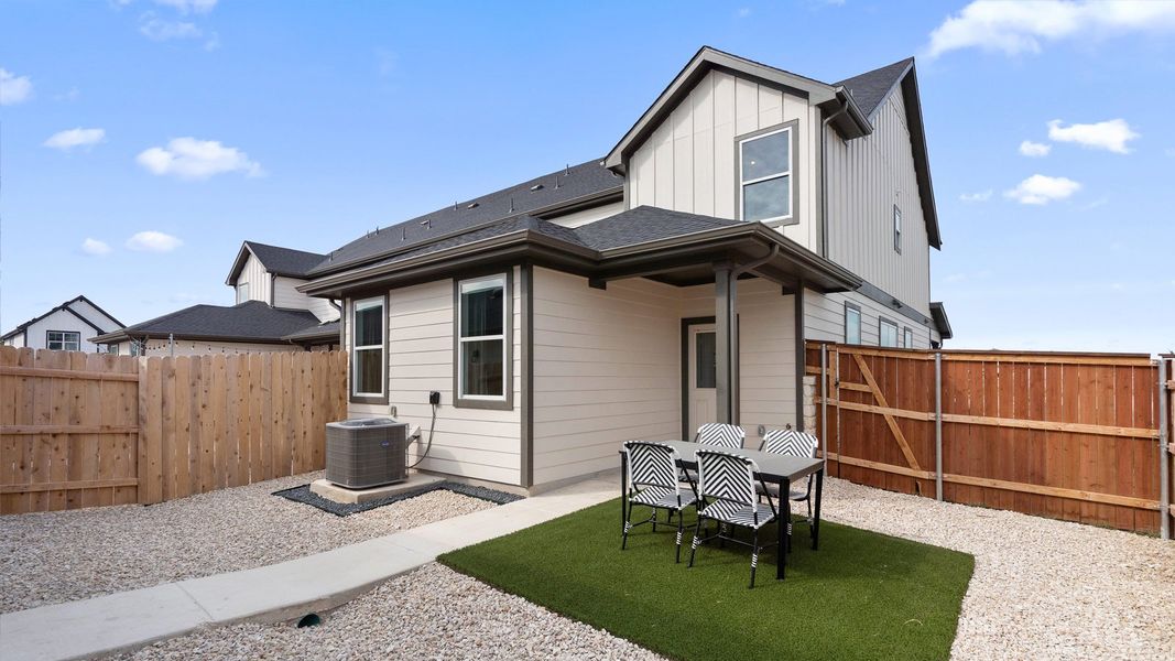 Exterior details and patio area of a home in Avery Centre, Round Rock (Image 26).
