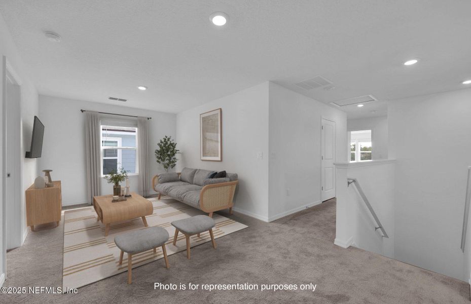 Furnished interior view inside a new home in Wells Landing, Jacksonville (Image 14). Furnished interior view inside a new home in Wells Landing, Jacksonville (Image 14).