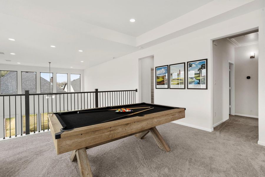 Flexible upstairs landing area with direct access to the three oversized secondary bedrooms. Flexible upstairs landing area with direct access to the three oversized secondary bedrooms.