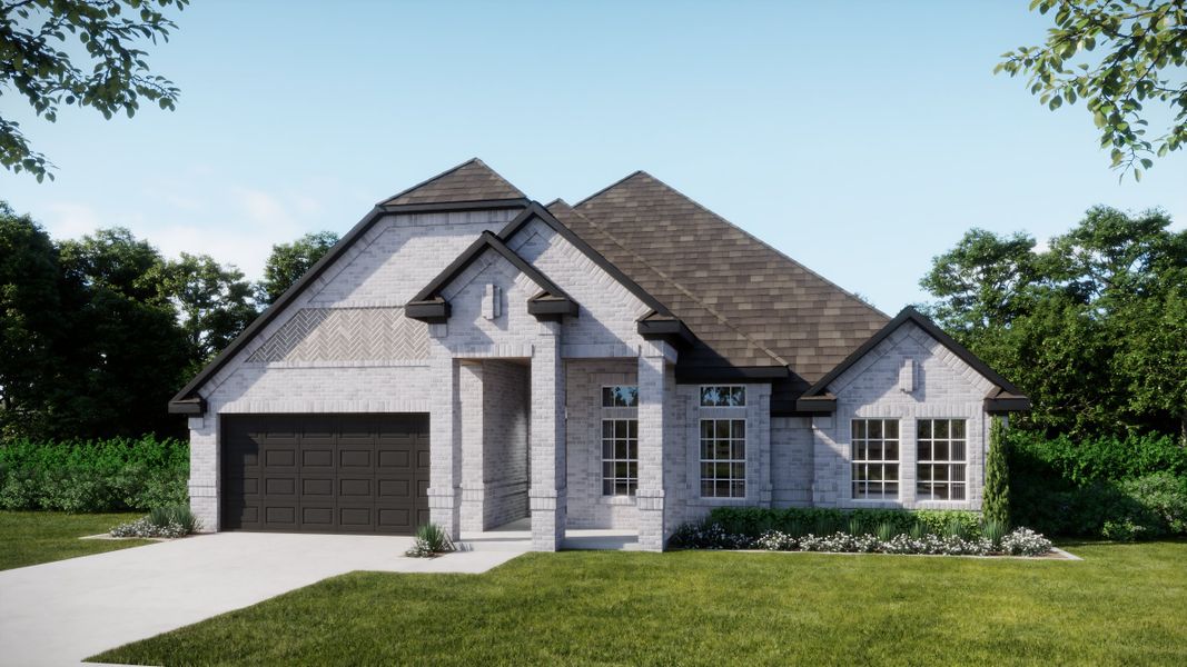 Representative exterior photo of a completed home built from the Concept 2379 by Landsea Homes in Abe's Landing, Granbury, TX (Image 6).