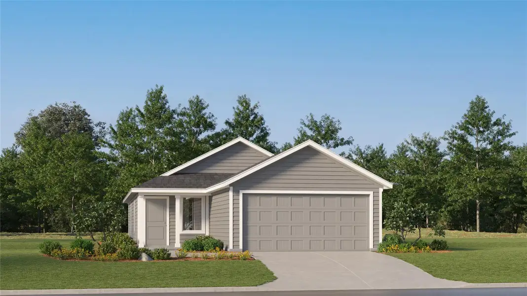 Front exterior of a new home in Cotton Gateway, Maxwell, TX, highlighting curb appeal (Image 24).