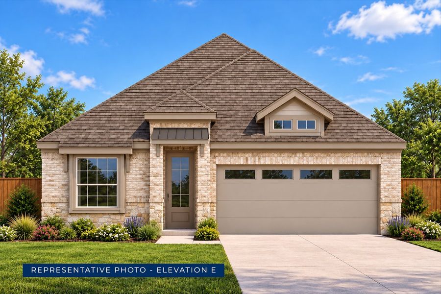 Representative exterior photo of a completed home built from the Adams F by First Texas Homes in Parkside, Denton, TX (Image 7). Representative exterior photo of a completed home built from the Adams F by First Texas Homes in Parkside, Denton, TX (Image 7).