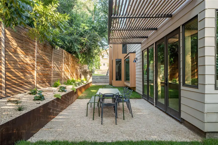 Exterior details and patio area of a home in , Austin (Image 27).