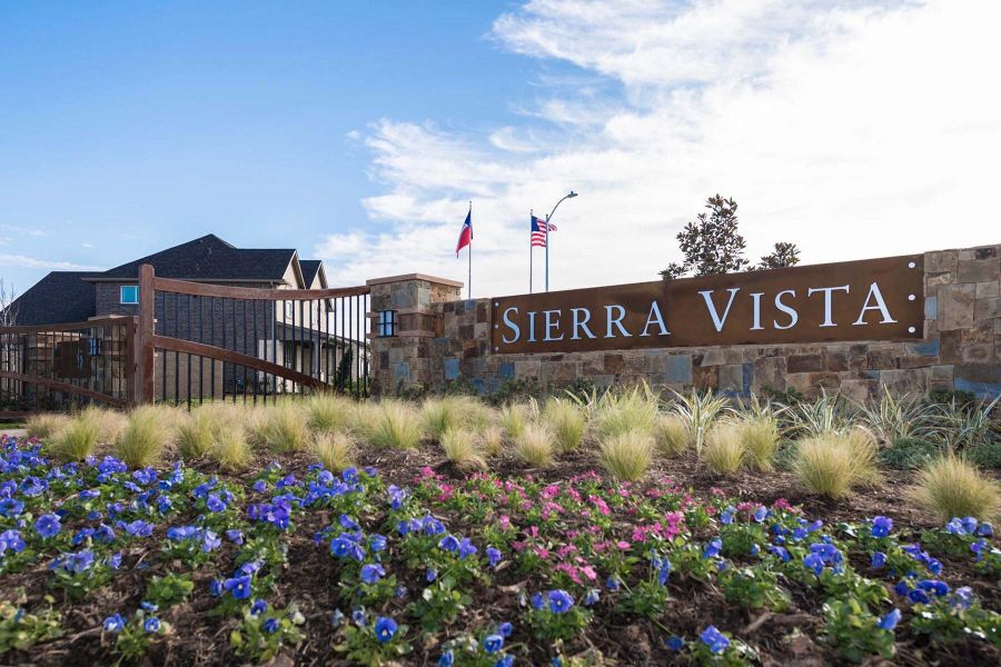 Gorgeous landscaping greets visitors at each entrance to Sierra Vista. Gorgeous landscaping greets visitors at each entrance to Sierra Vista.