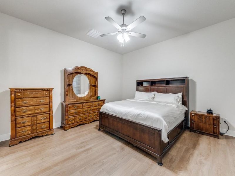 Plenty of room in the master bath. Split from the other bedroom there is plenty of privacy. Easy to clean and maintain flooring.