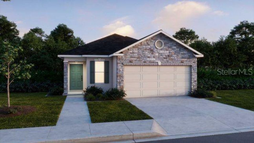 Front exterior of a new home in Hammock Reserve, Haines City, FL, highlighting curb appeal (Image 2).