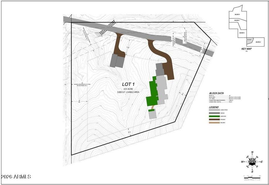 Lot 1 Contours Map Structures Overlay