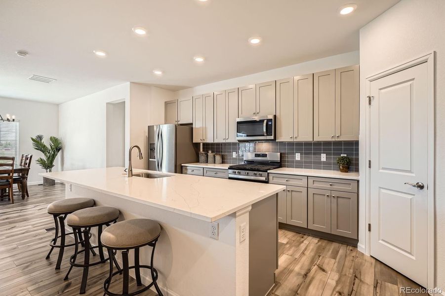 Furnished interior view inside a new home in Single Family Homes at Anthology North, Parker (Image 9). Furnished interior view inside a new home in Single Family Homes at Anthology North, Parker (Image 9).