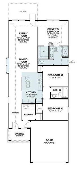 2D floor plan layout of this home in Mobberly Farms, Pilot Point, TX (Image 5).