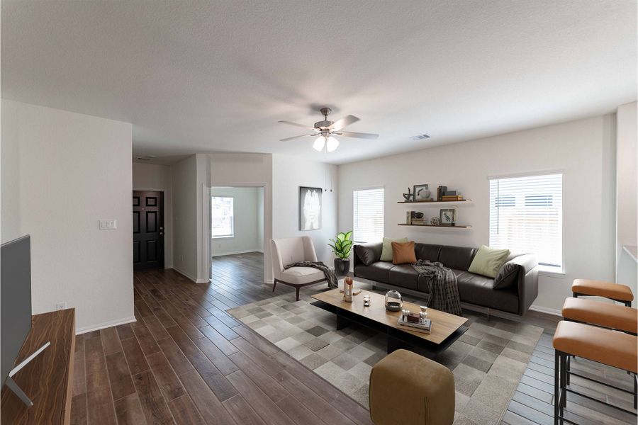 Furnished interior view inside a new home in Cielo, Conroe (Image 3). Furnished interior view inside a new home in Cielo, Conroe (Image 3).