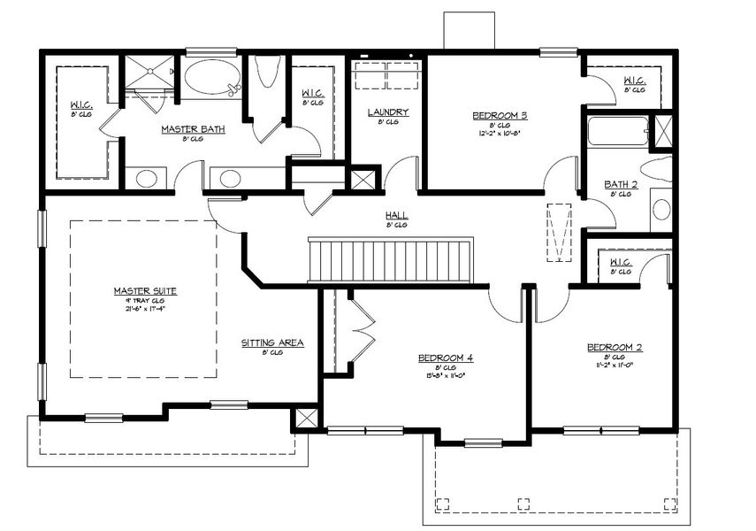 2D floor plan layout for the The Dalton by Smith Family Homes in Covington Pointe, Brunswick, GA (Image 5).