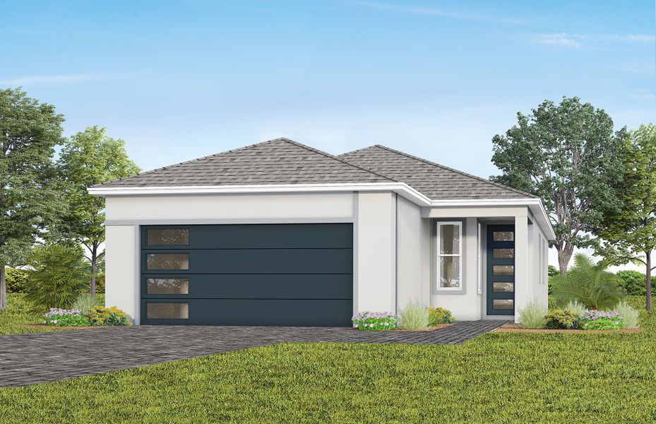 Representative exterior photo of a completed home built from the Compass by Del Webb in Del Webb Lakehaven, Clermont, FL (Image 16).