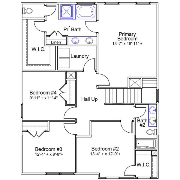 2D floor plan layout of this home in Six Oaks, Summerville, SC (Image 3).