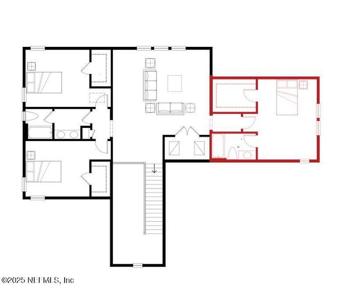 2D floor plan layout of this home in SilverLeaf, St. Augustine, FL (Image 5).
