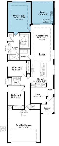 2D floor plan layout of this home in Rivella, Port St. Lucie, FL (Image 4).