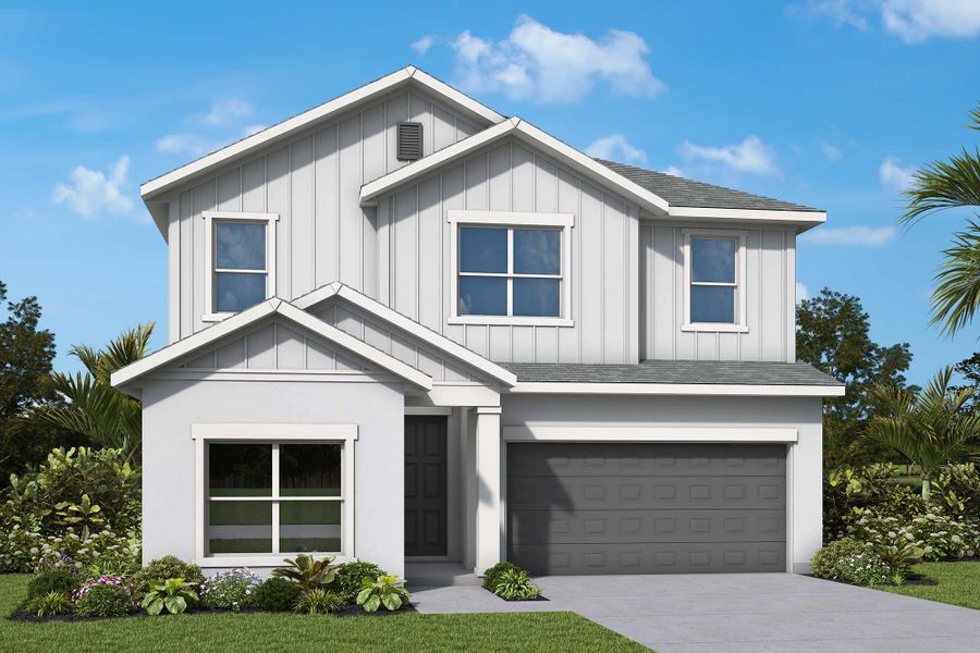 Representative exterior photo of a completed home built from the The Bradson by David Weekley Homes in Soleta at Starkey Ranch – Traditional Series, Odessa, FL (Image 2). Representative exterior photo of a completed home built from the The Bradson by David Weekley Homes in Soleta at Starkey Ranch – Traditional Series, Odessa, FL (Image 2).