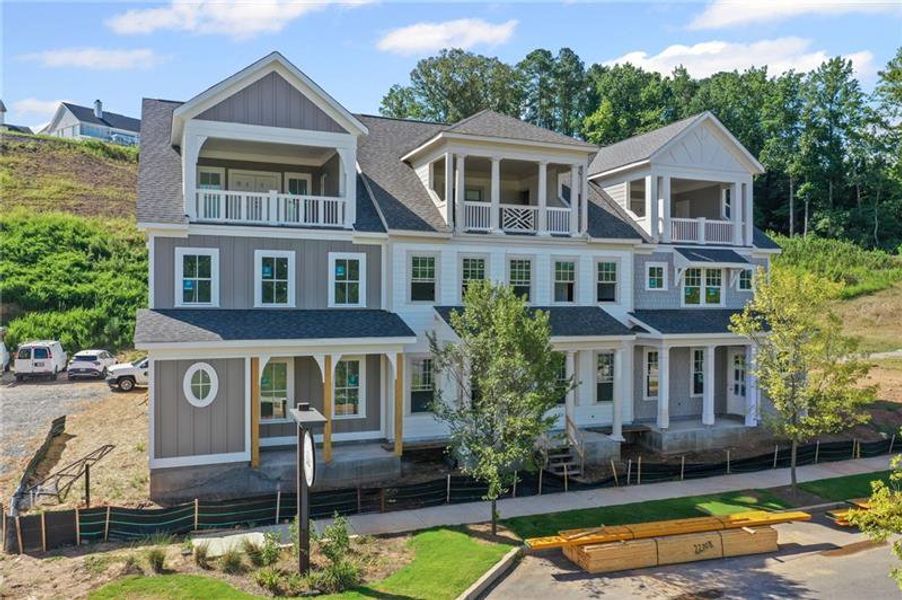 Front exterior of a new home in , Ball Ground, GA, highlighting curb appeal (Image 1). Front exterior of a new home in , Ball Ground, GA, highlighting curb appeal (Image 1).