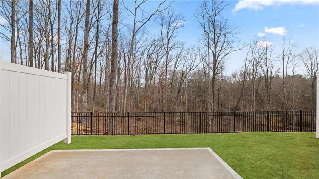 Exterior details and patio area of a home in Echo Glen, Stockbridge (Image 32).