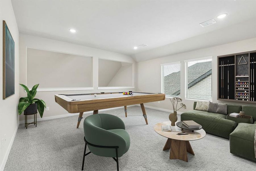 Game Room in the Winters home plan by Trophy Signature Homes – REPRESENTATIVE PHOTO