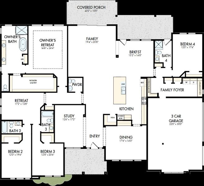2D floor plan layout of this home in Leander Estates, Leander, TX (Image 2). 2D floor plan layout of this home in Leander Estates, Leander, TX (Image 2).
