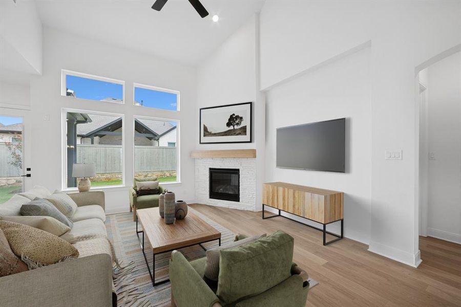 Furnished interior view inside a new home in Pecan Square - Gardens, Northlake (Image 7). Furnished interior view inside a new home in Pecan Square - Gardens, Northlake (Image 7).